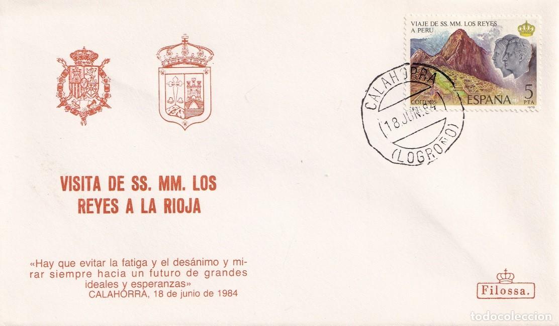 Sellos: Sobre Filossa Calahorra 1984 - Visita de SS.MM. los Reyes a La Rioja
