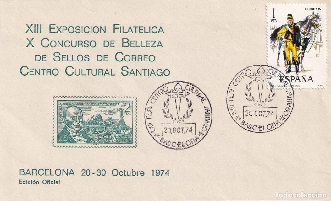 Sellos: 1974 Sobre numerado - XIII Exposici&oacute;n filat&eacute;lica X Concurso belleza sellos Centro Cultural Santiago