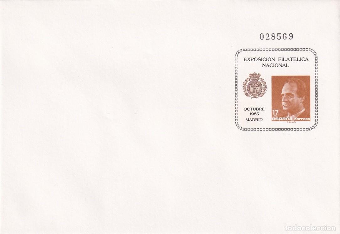 Sellos: Sobre entero postal numerado - Exposici&oacute;n Filat&eacute;lica Nacional - Octubre 1985 Madrid