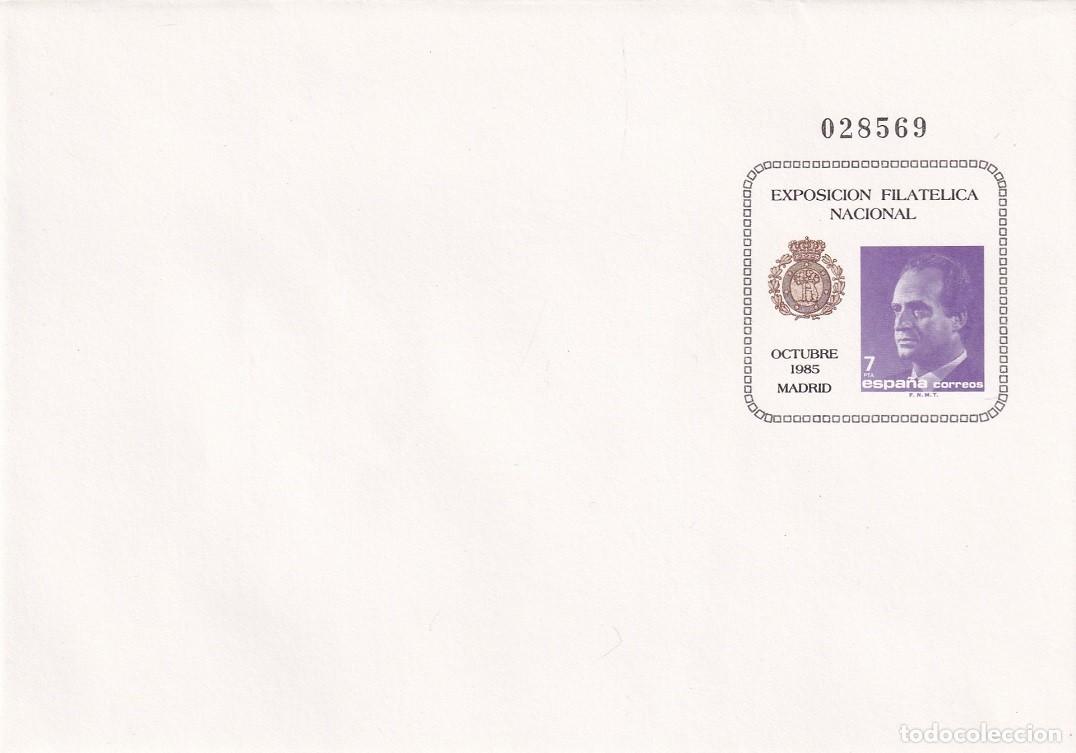 Sellos: Sobre entero postal numerado - Exposici&oacute;n Filat&eacute;lica Nacional - Octubre 1985 Madrid