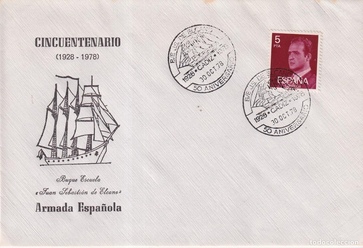 Sellos: CADIZ 1978 - 50 ANIVERSARIO CINCUENTENARIO BUQUE ESCUELA JUAN SEBASTIAN EL CANO - FOTO ADIC.