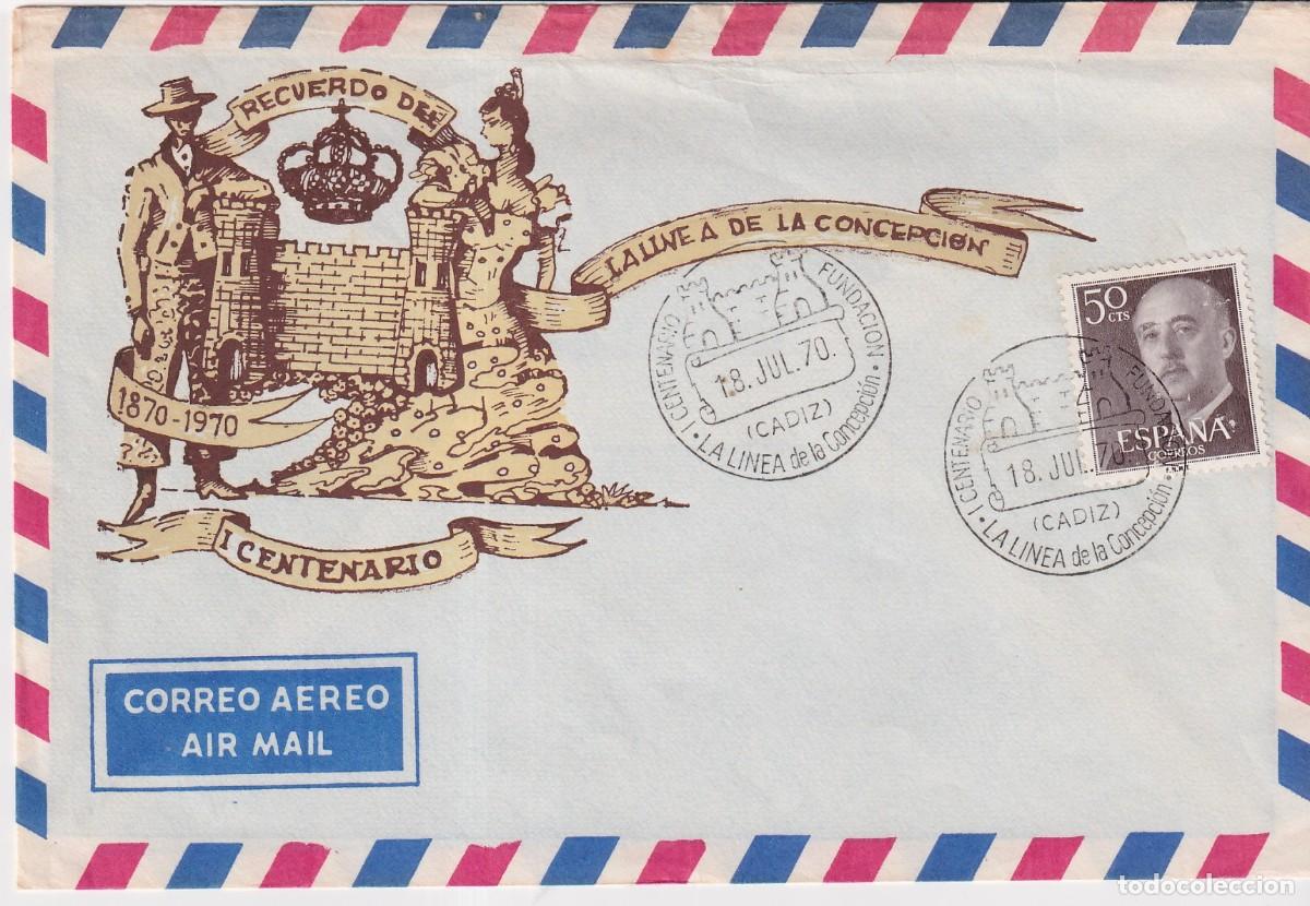 Sellos: LA LINEA DE LA CONCEPCION - I CENTENARIO FUNDACION - 1970