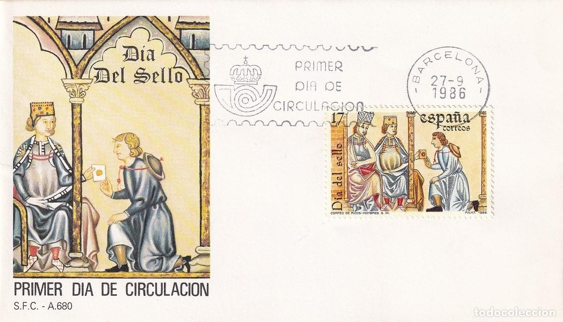 Sellos: SPD Barcelona 1986 - D&iacute;a del sello - Cantigas de ricos hombres &middot; Alfonso X El Sabio - Primer d&iacute;a FDC