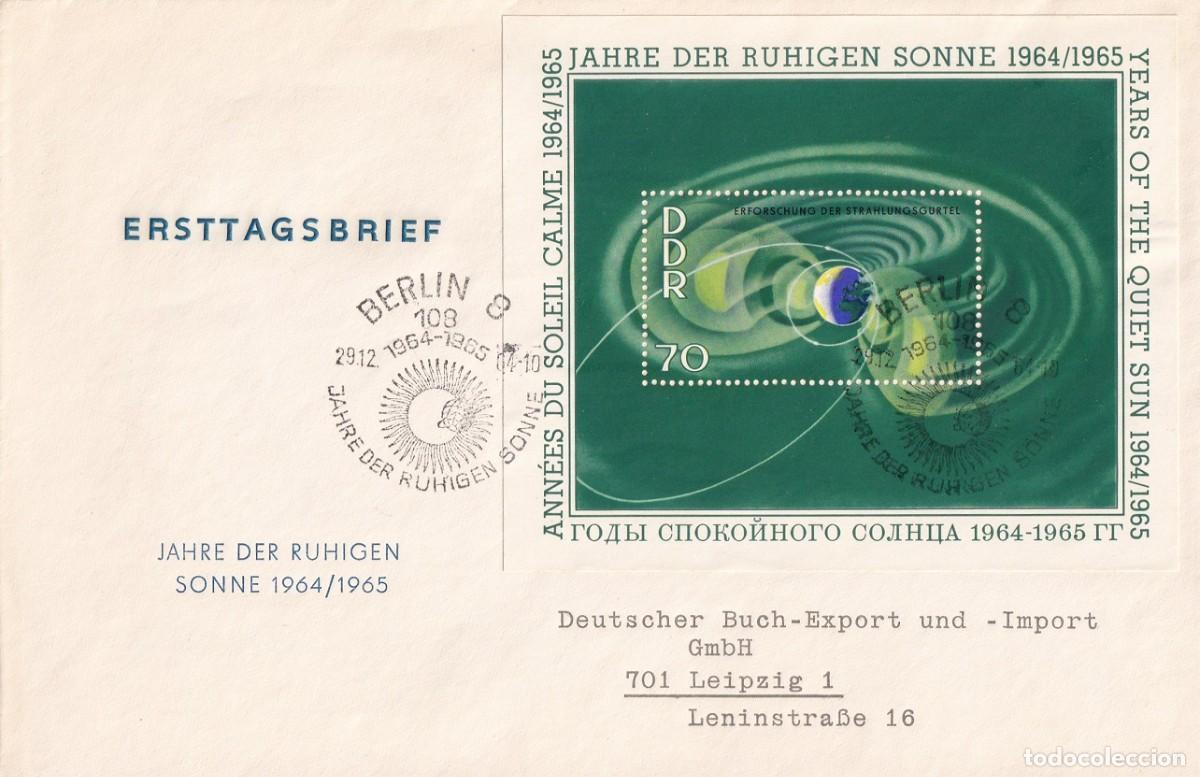 Sellos: FDC Berl&iacute;n 1964 A&ntilde;o internacional del Sol en calma - Jahre der ruhigen sonne 1964/1965 - Astronom&iacute;a
