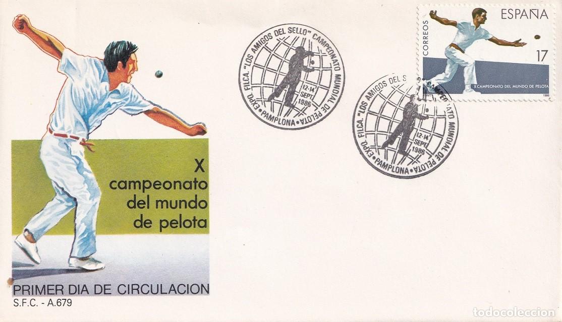 Sellos: SPD Barcelona 1986 - X Campeonato del mundo de pelota - Primer d&iacute;a de circulaci&oacute;n - FDC