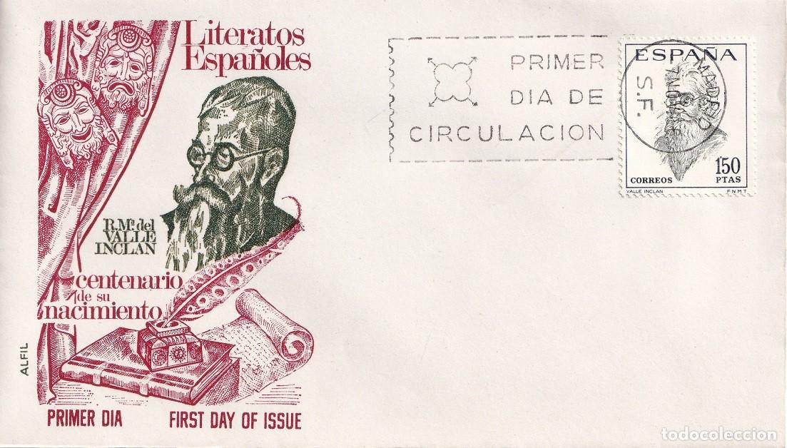 Sellos: SPD en Alfil Madrid 1966 - Literatos espa&ntilde;oles - Ram&oacute;n Mar&iacute;a del Valle Incl&aacute;n Centenario nacimiento