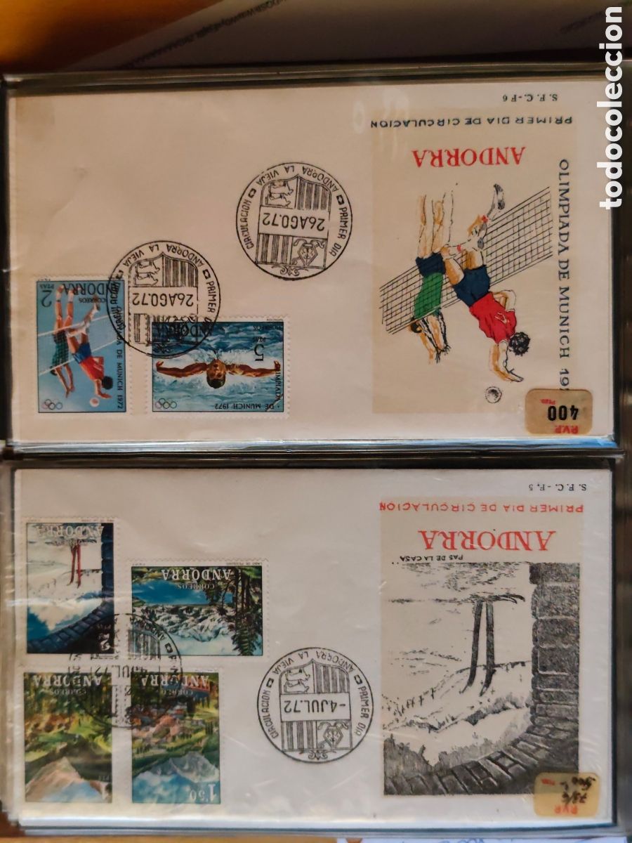 Timbres: Lotes de 54 SPD Andorra y Ciudades espa&ntilde;olas a&ntilde;os 1970-1990