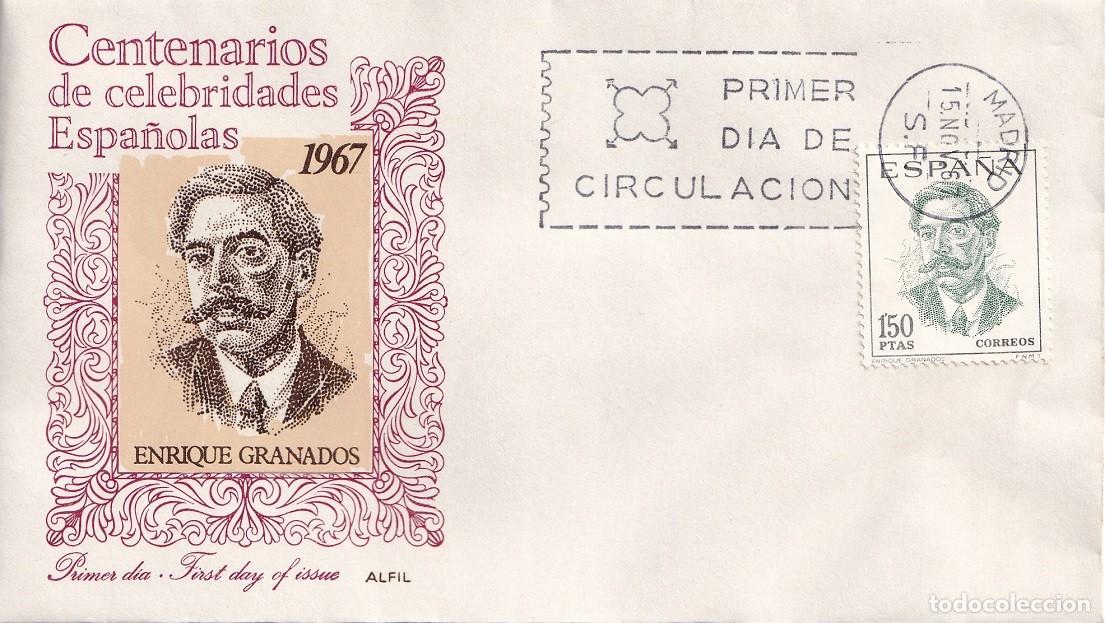 Sellos: SPD en Alfil Madrid 1967 - Centenarios de celebridades espa&ntilde;olas - Enrique Granados compositor - FDC