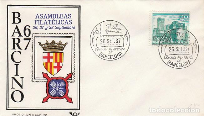 Sellos: A&ntilde;o 1967, Camiones Pegaso, Barcino, semana barcelonesa de filatelia, en sobre oficial