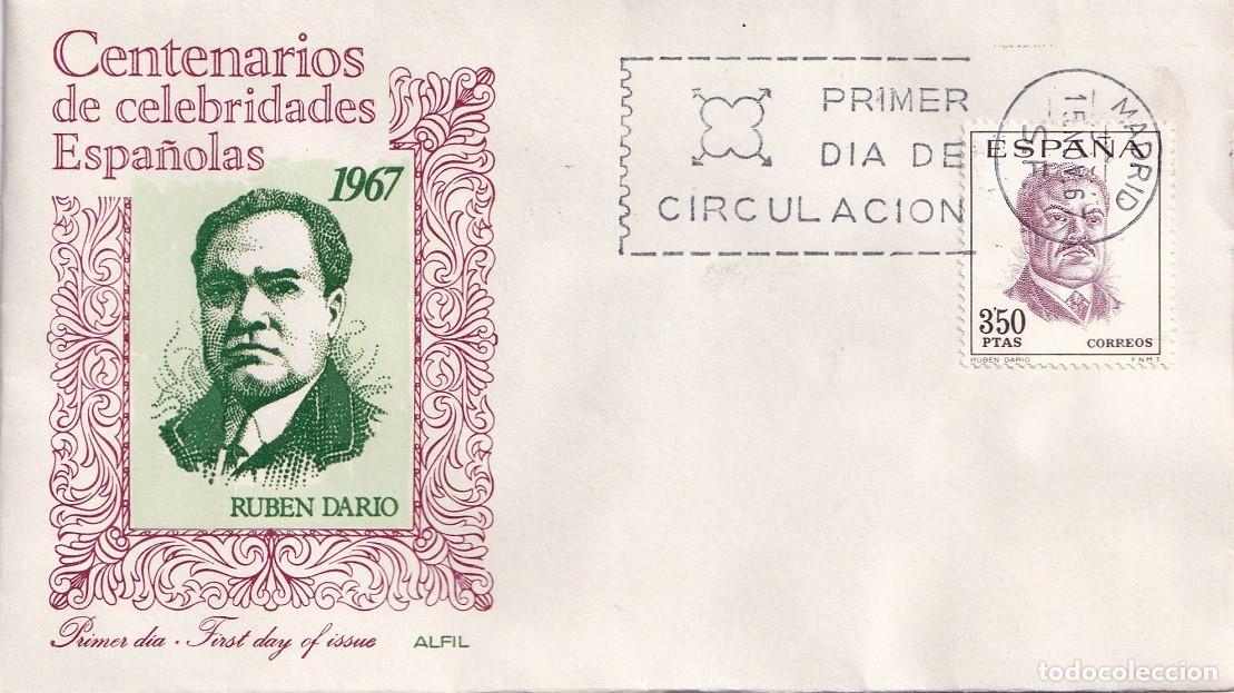 Sellos: SPD en Alfil Madrid 1967 - Centenarios de celebridades espa&ntilde;olas - Rub&eacute;n Dar&iacute;o , poeta - FDC