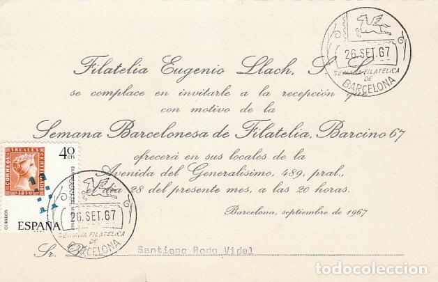 Sellos: A&ntilde;o 1967, Camiones Pegaso, Barcino, semana barcelonesa de filatelia, en invitacion a la inauguracion