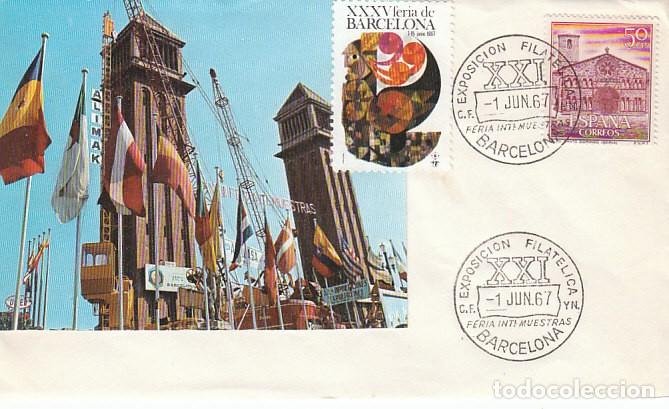 Sellos: A&Ntilde;O 1967, feria internacional de Barcelona, con la vi&ntilde;eta