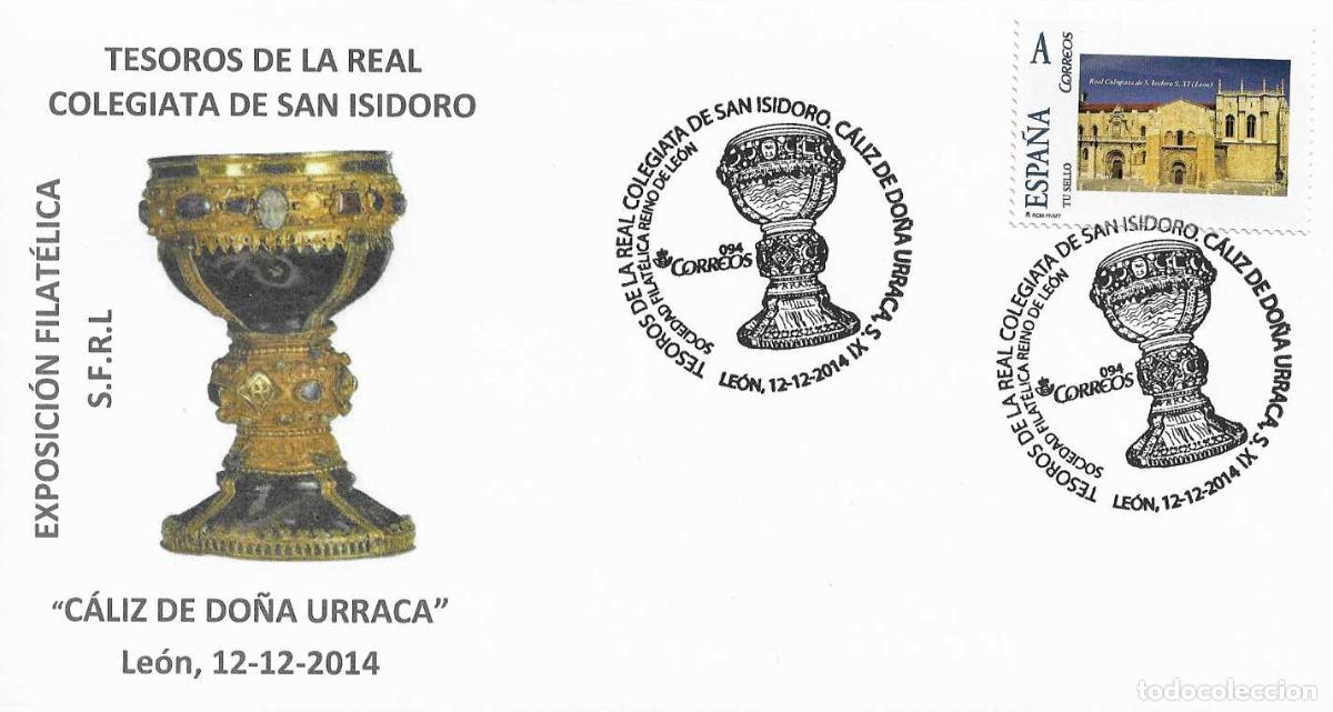 Sellos: RARO TU SELLO MODELO 2 TESOROS COLEGIATA SAN ISIDORO EN SOBRE MATASELLOS CALIZ DO&Ntilde;A URRACA LEON 2014