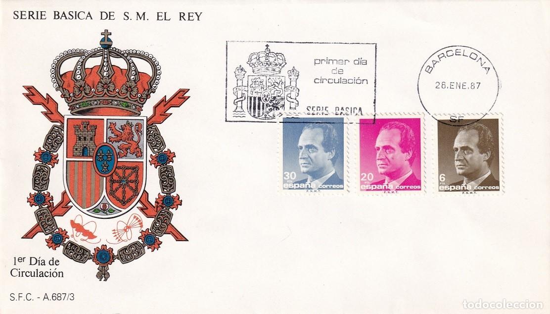 Sellos: SPD Barcelona 1987 - Serie b&aacute;sica de S.M. el Rey - Primer d&iacute;a de circulaci&oacute;n - FDC