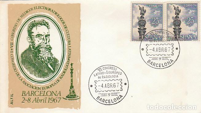 Sellos: A&Ntilde;O 1967, PRIMER CONGRESO DE RADIOLOGIA, SOBRE DE ALFIL O FLASH