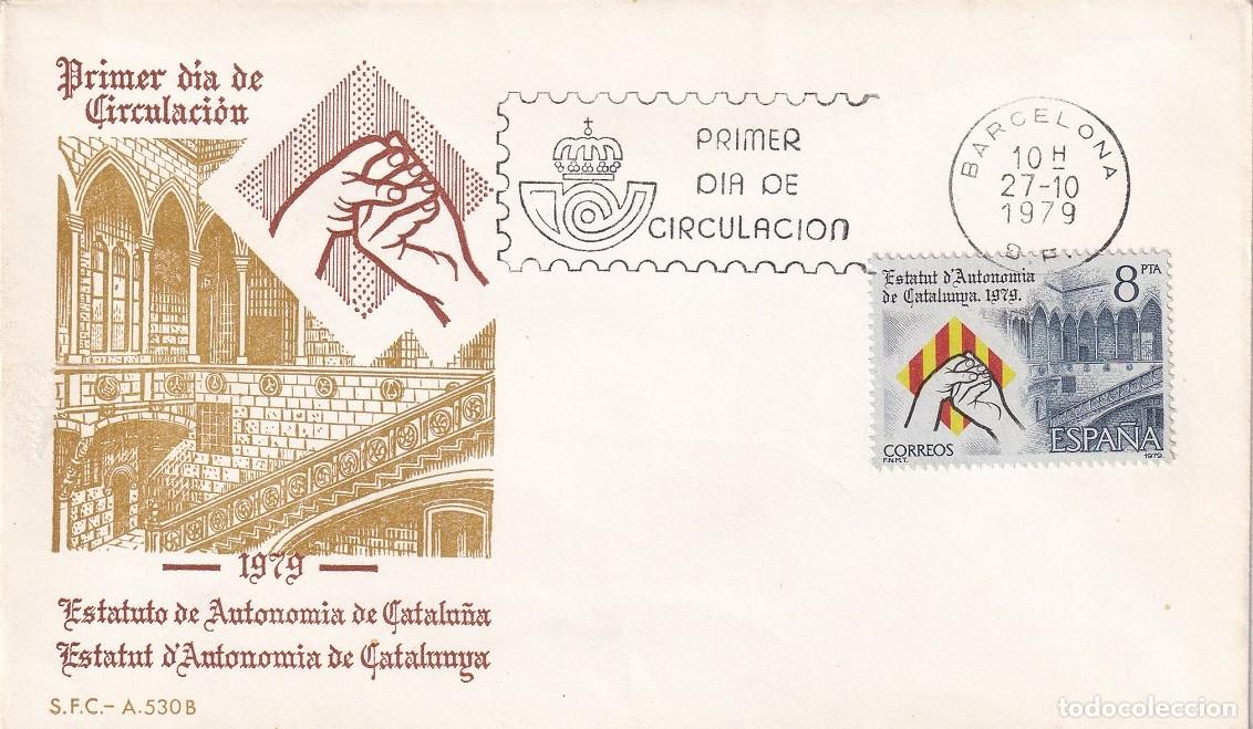 Sellos: SPD Barcelona 1979 - Estatuto de Autonom&iacute;a de Catalu&ntilde;a - Estatut d'Autonomia de Catalunya - FDC