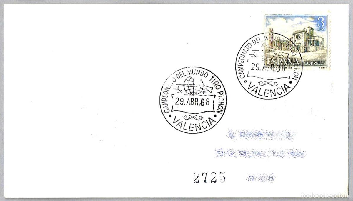Sellos: Matasellos CAMP. DEL MUNDO TIRO PICHON. Valencia 1968