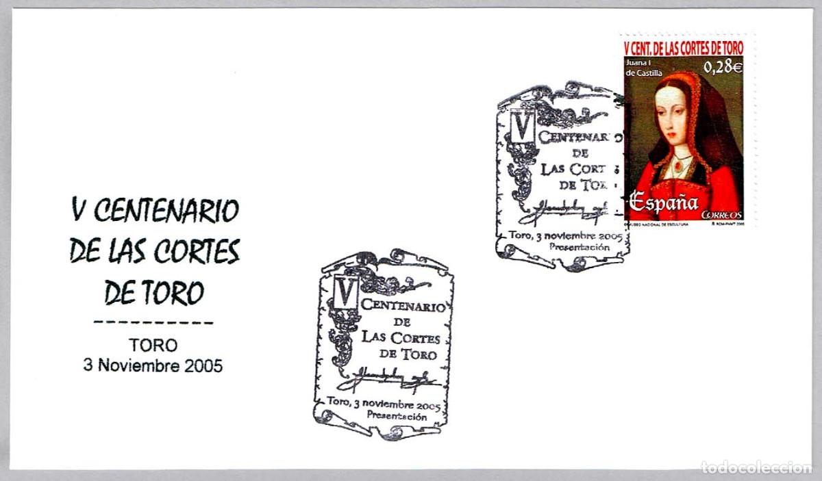 Sellos: Matasellos Presentacion 500 A&Ntilde;OS DE LAS CORTES DE TORO. Toro, Zamora, 2005