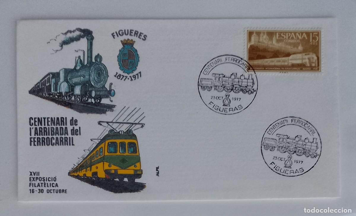 Sellos: SOBRE CENTENARIO DEL FERROCARRIL EN FIGUERAS - Foto 1