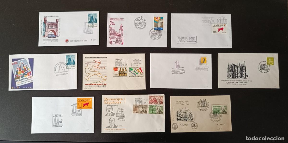Sellos: COLECCI&Oacute;N DE 10 MATASELLOS - TODOS DIFERENTES DE ANTONI GAUDI Y SAGRADA FAMILIA