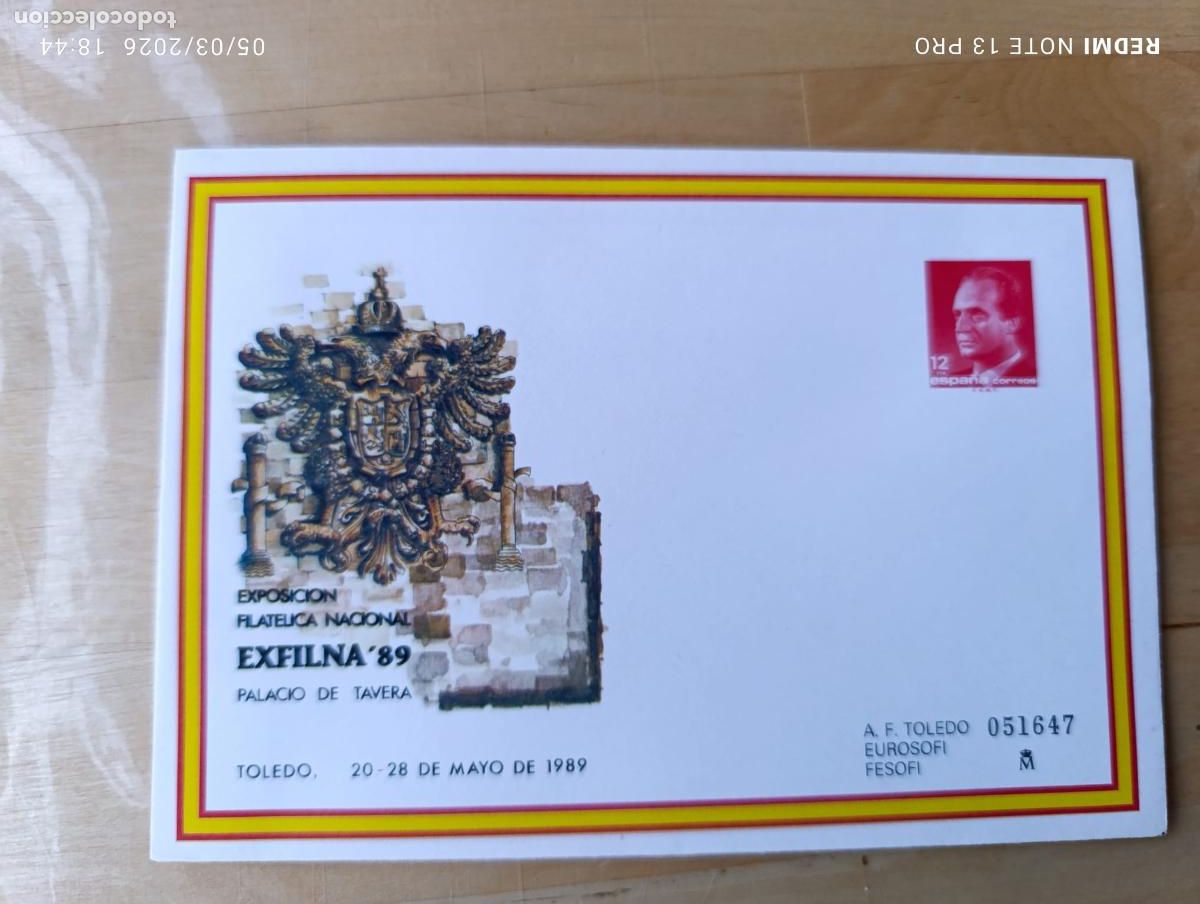 Sellos: SOBRE.EXPOSICION FILATELICA.TOLEDO.89.