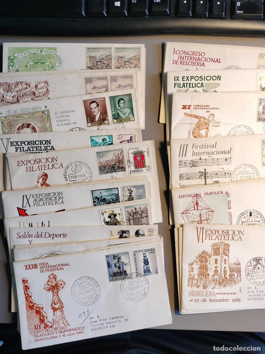 Sellos: LOTE DE 63 MATASELLOS DISTINTOS DEL A&Ntilde;O 1965 EN SOBRES ALFIL.