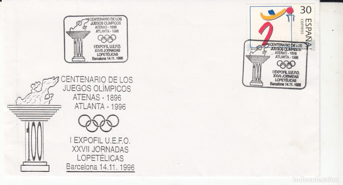 Sellos: 1996 JORNADAS LOPET&Eacute;LICAS- BARCELONA - CENTENARIO JUEGOS OL&Iacute;MPICOS ATENAS - 1896