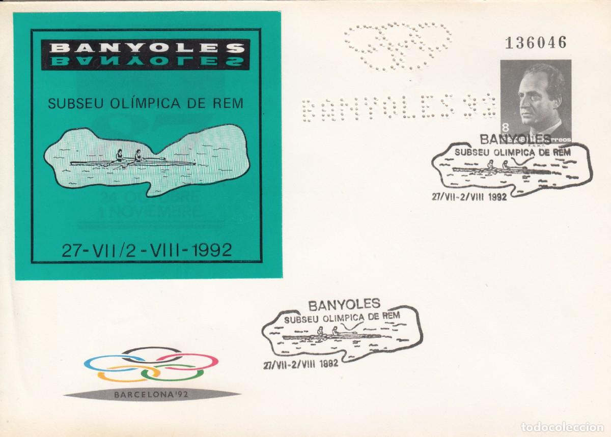Sellos: BARCELONA 92 - MATASELLOS BANYOLES SUBSEU OL&Iacute;MPICA DE REM - CON PERFORADO