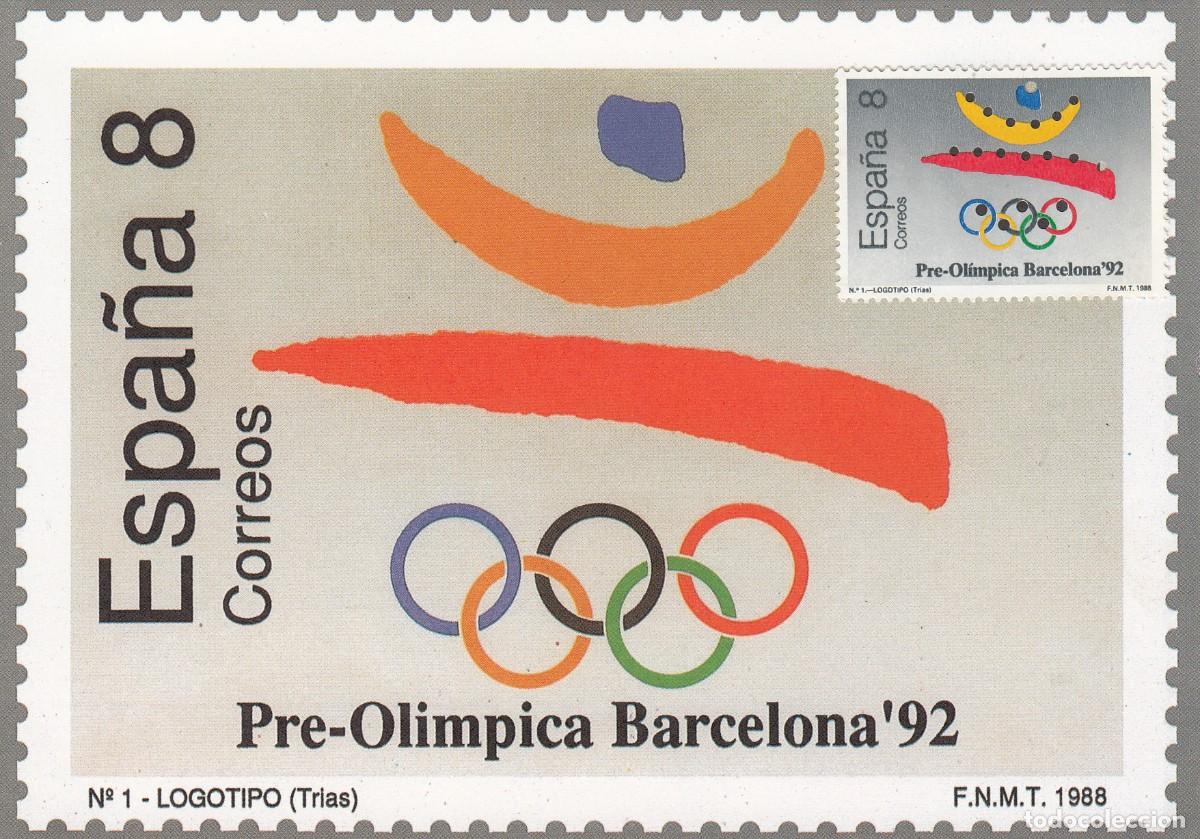 Sellos: BARCELONA 92 - TARJETA PRE-OLIMPICA CON PERFORADO