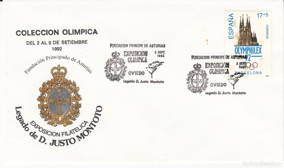 Sellos: MATASELLOS EXPOSICI&Oacute;N COLECCI&Oacute;N OL&Iacute;MPICA - FUND. PRINCIPE ASTURIAS - OVIEDO - 1992