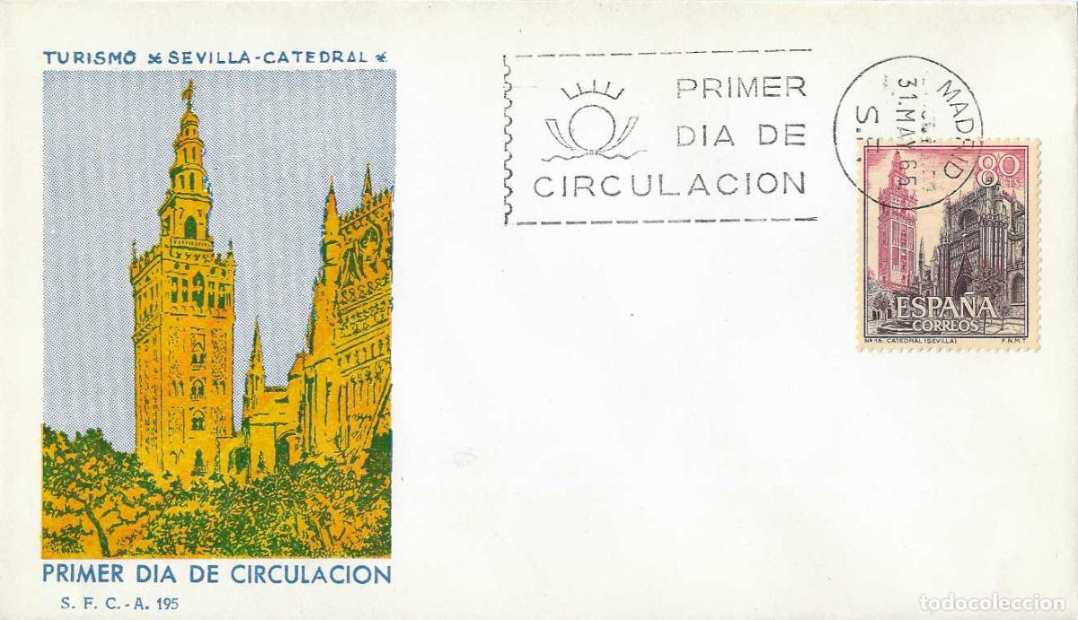 Sellos: CATEDRAL Y GIRALDA SEVILLA SERIE TURISTICA 1965 (EDIFIL 1647) EN SPD DEL SERVICIO FILATELICO XZX