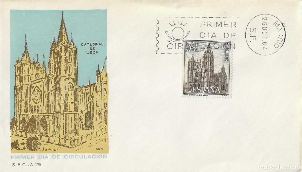 Sellos: CATEDRAL DE LEON TURISMO SERIE TURISTICA 1964 (EDIFIL 1542) EN SPD DEL SERVICIO FILATELICO XZX