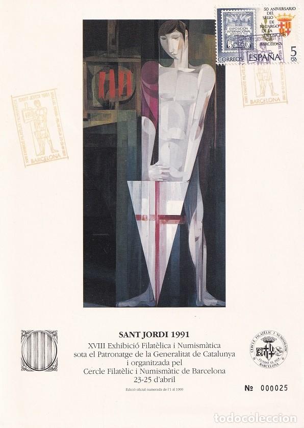 Francobolli: Doc. Filat&eacute;lico Sant Jordi 1991 Jordi Alum&agrave; - N&ordm; 000025 NUMERACI&Oacute;N MUY BAJA - Matasellos Especiales