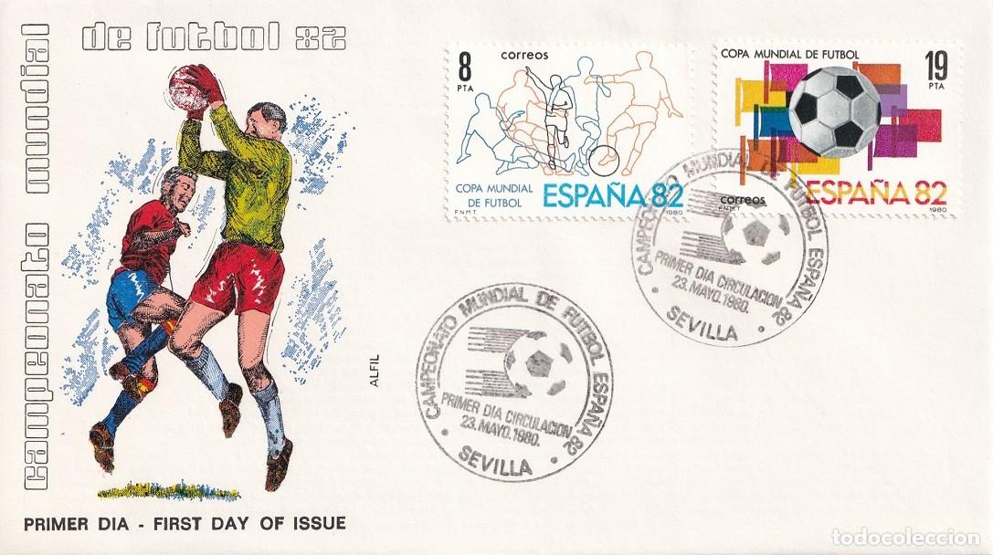 Sellos: SPD Sevilla 1982 en Alfil / Campeonato Mundial de F&uacute;tbol 82 - 1980: Copa Mundial de F&uacute;tbol - FDC