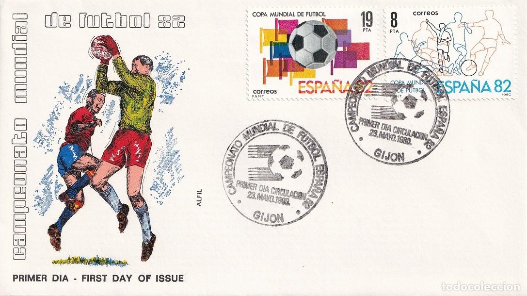 Sellos: SPD Gij&oacute;n 1982 en Alfil / Campeonato Mundial de F&uacute;tbol 82 - 1980: Copa Mundial de F&uacute;tbol - FDC