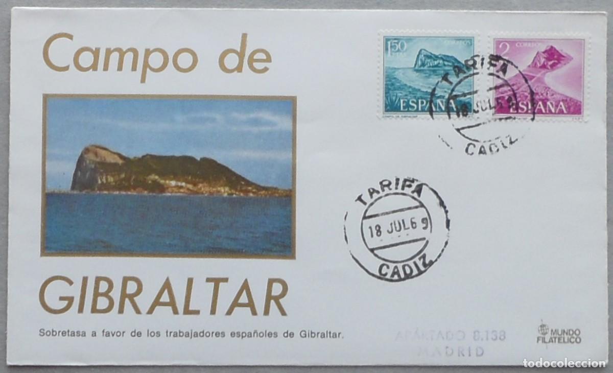 Sellos: 1969-ESPA&Ntilde;A-SOBRES PRIMER DIA-VER FOTO-N&ordm;1933/4-PRO TRABAJADORES ESPA&Ntilde;OLES DE GIBRALTAR