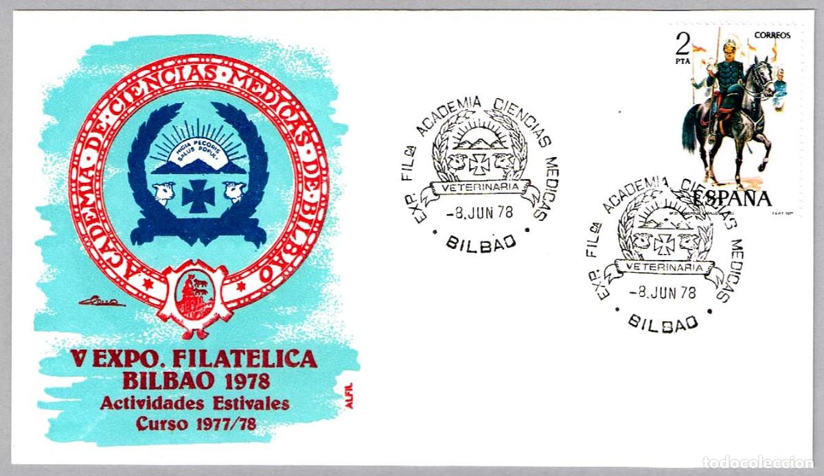 Sellos: Matasellos EXP.FIL. ACADEMIA CIENCIAS MEDICAS - VETERINARIA. Bilbao, Vizcaya, 1978