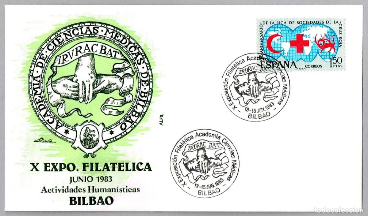 Sellos: Matasellos EXP.FIL. ACADEMIA CIENCIAS MEDICAS. Bilbao, Vizcaya, 1983