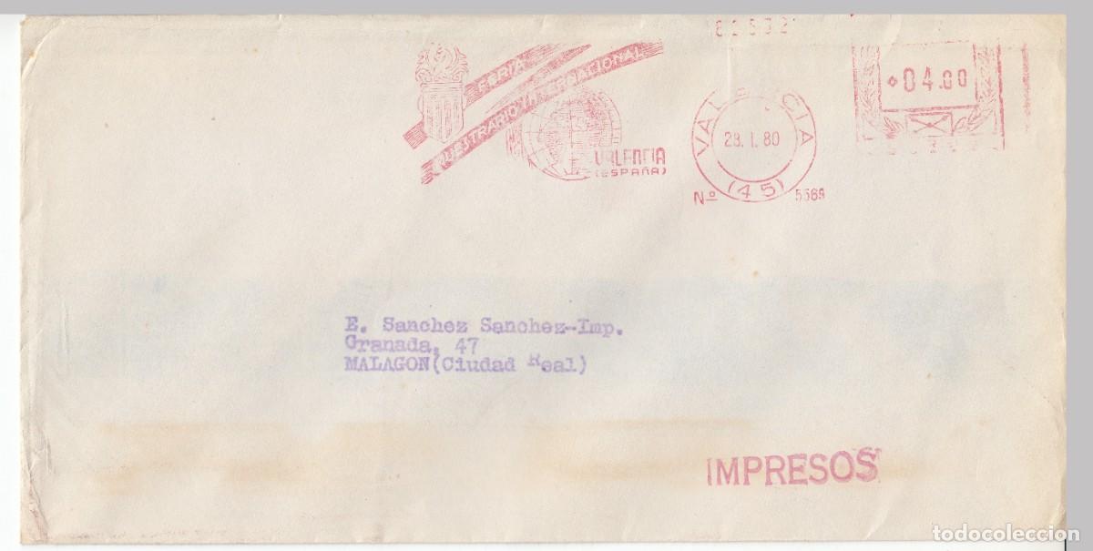 Sellos: 1980 FRANQUEO MECANICO VALENCIA FERIA MUESTRARIO INTERNACIONAL. FERIA DIDASTEC PAPELERIA DIPA