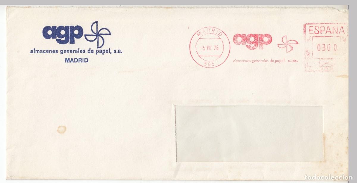 Sellos: 1976 FRANQUEO MECANICO MADRID AGP ALMACENES GENERALES DE PAPEL N&ordm; 595