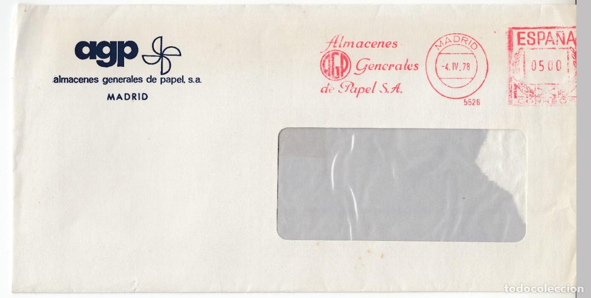 Sellos: 1978 FRANQUEO MECANICO MADRID AGP ALMACENES GENERALES DE PAPEL N&ordm; 5526