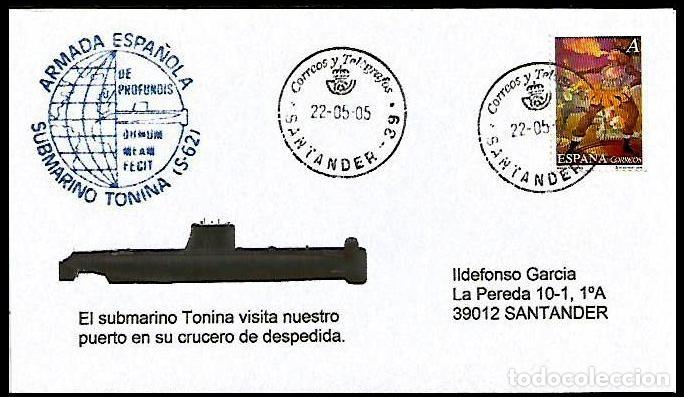 Sellos: ARMADA 2005 DESPEDIDA SUBMARINO TONINA SANTANDER