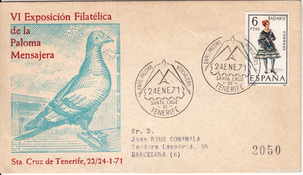 Sellos: MATASELLOS EXPOSICI&Oacute;N FILAT&Eacute;LICA DE LA PALOMA MENSAJERA - SANTA CRUZ DE TENERIFE - 1971