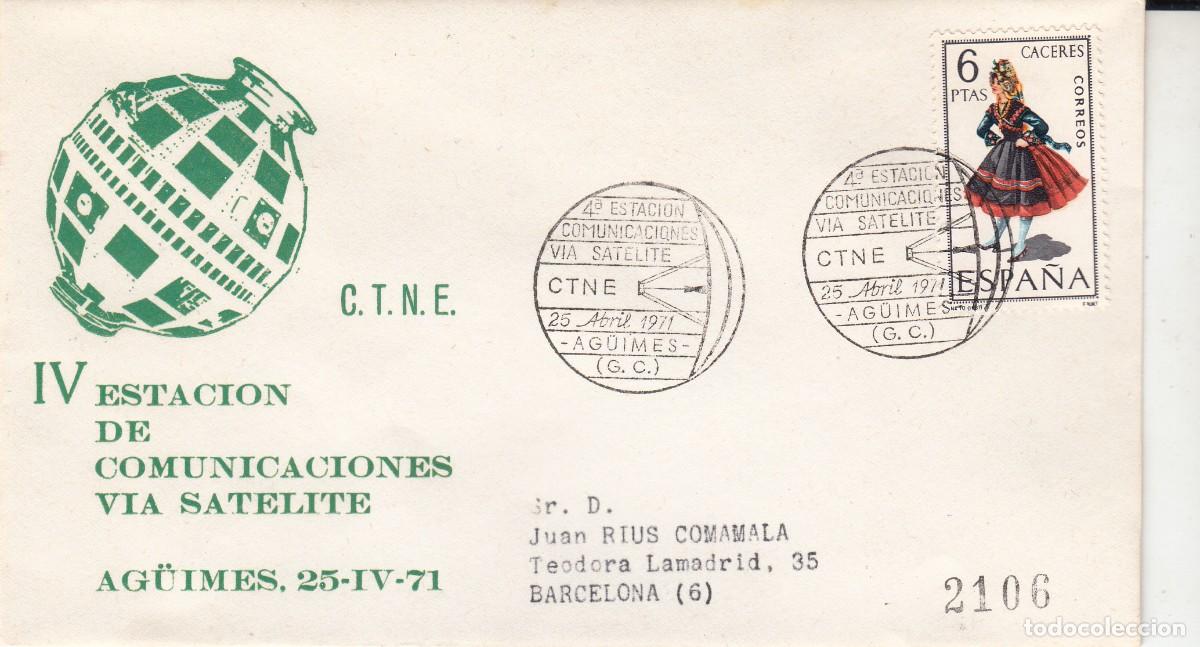 Sellos: MATASELLOS 4 ESTACI&Oacute;N COMUNICACIONES VIA SAT&Eacute;LITE - CTNE - AG&Uacute;IMES - 1971