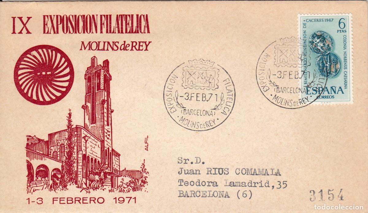 Sellos: MATASELLOS EXPOSICI&Oacute;N FILAT&Eacute;LICA MOLINS DE REY - 1971