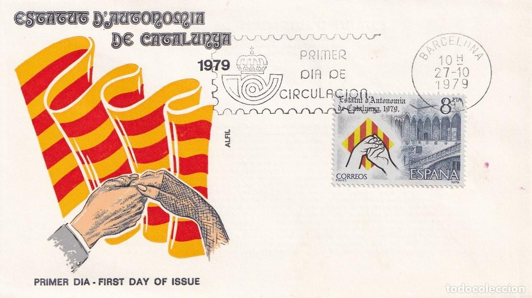Sellos: SPD en Alfil Barcelona 1979 - Estatut d'Autonomia de Catalunya - Primer d&iacute;a de circulaci&oacute;n - FDC