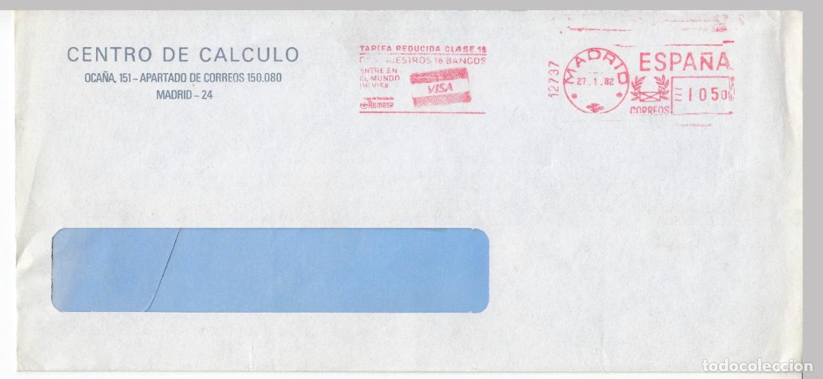 Sellos: 1982 FRANQUEO MECANICO MADRID VISA TARIFA REDUCIDA 1&ordf; .BANCO DE RUMASA
