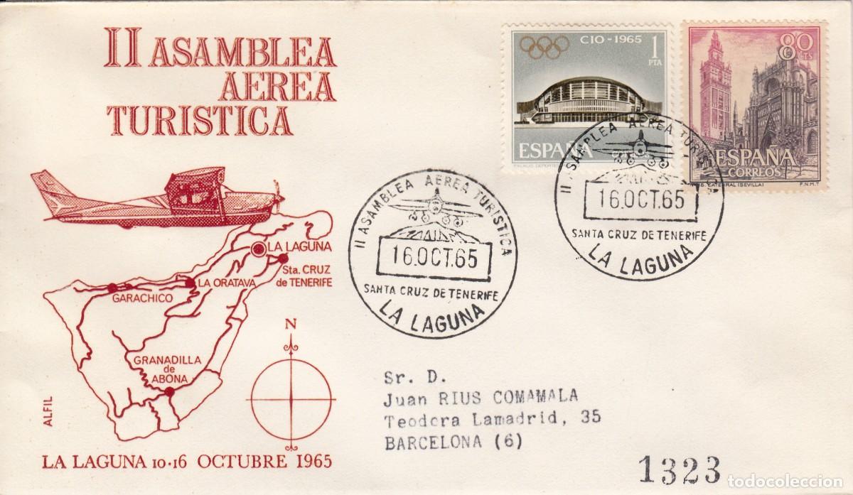Sellos: MATASELLOS ASAMBLEA AEREA TURISTICA - LA LAGUNA - 1965