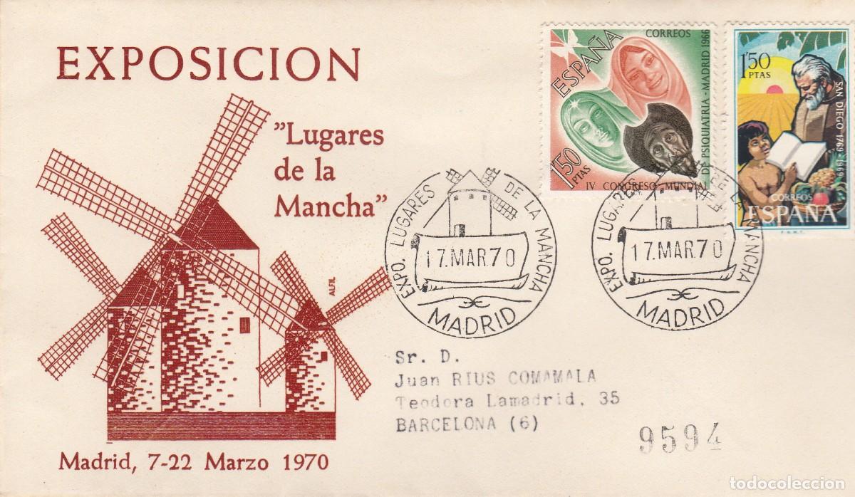 Sellos: MATASELLOS EXPOS. LUGARES DE LA MANCHA - MADRID - 1970