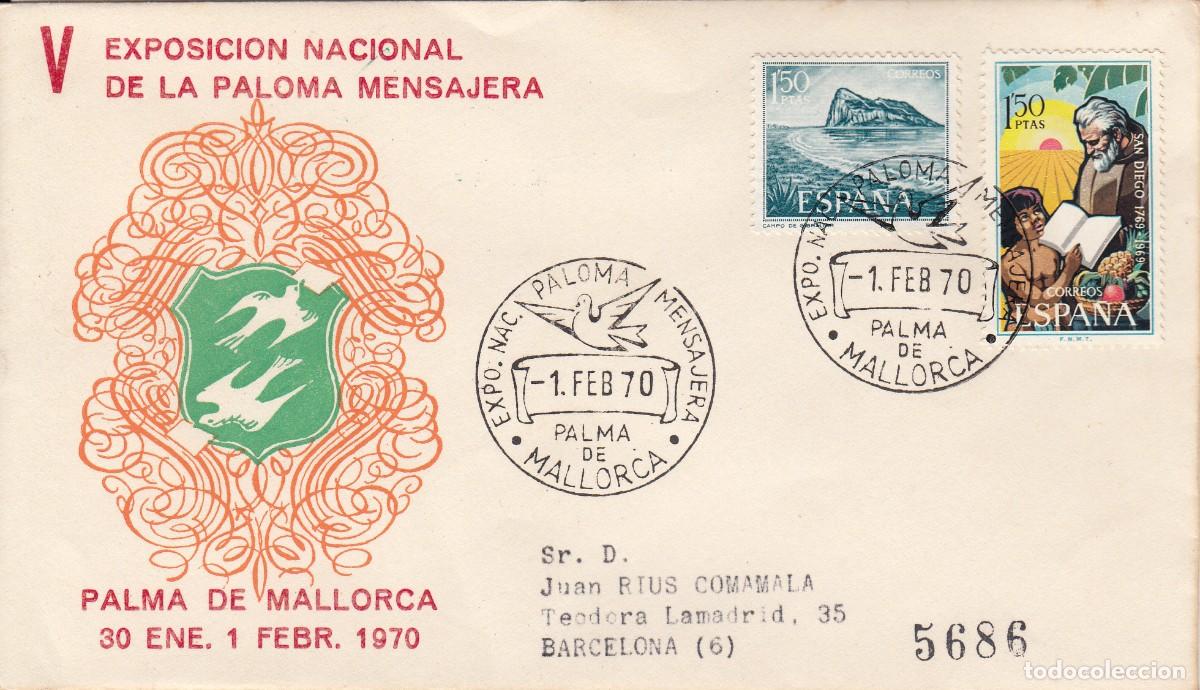 Sellos: MATASELLOS EXPOS. NAC. PALOMA MENSAJERA - PALMA DE MALLORCA - 1970